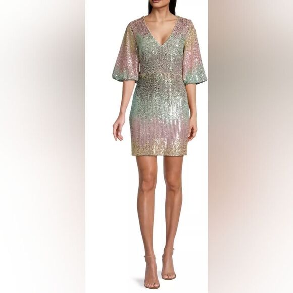 One33 Social Ombre Sequin Minidress NWOT size 4 mint - Picture 1 of 5